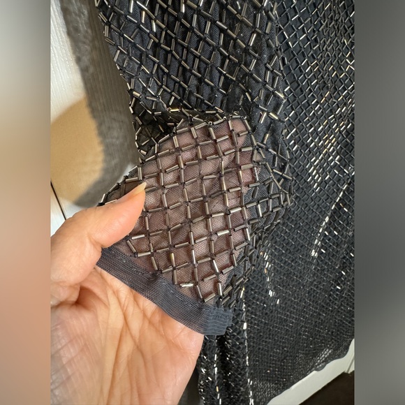 👗 NWT! Mac Duggal Beaded Wrap Over Puff Sleeve Dress - Picture 8 of 16